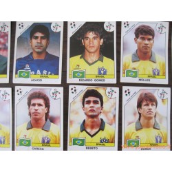 Lot 14 vignettes Panini World Cup Italia 90 - Brésil