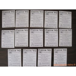 Lot 14 vignettes Panini World Cup Italia 90 - Brésil