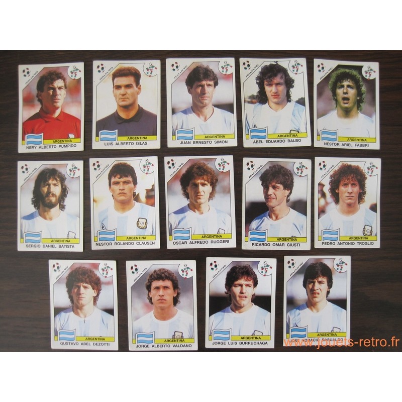 Lot 14 vignettes Panini World Cup Italia 90 - Argentine