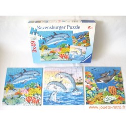 boite 3 puzzles Ravensburger "dauphins"