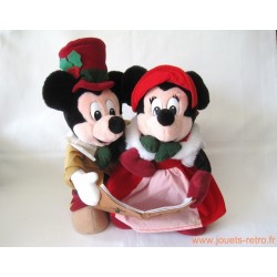 Peluches Mickey et Minnie chorale de Noël