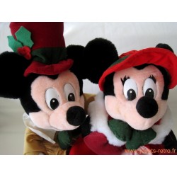 Peluches Mickey et Minnie chorale de Noël
