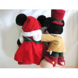 Peluches Mickey et Minnie chorale de Noël