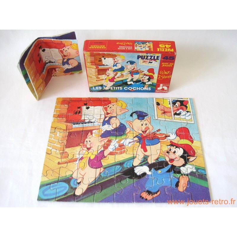 Les 3 petits cochons - puzzle Disney Nathan 1979 Les 3 petits cochons - puzzle Disney Nathan 1979