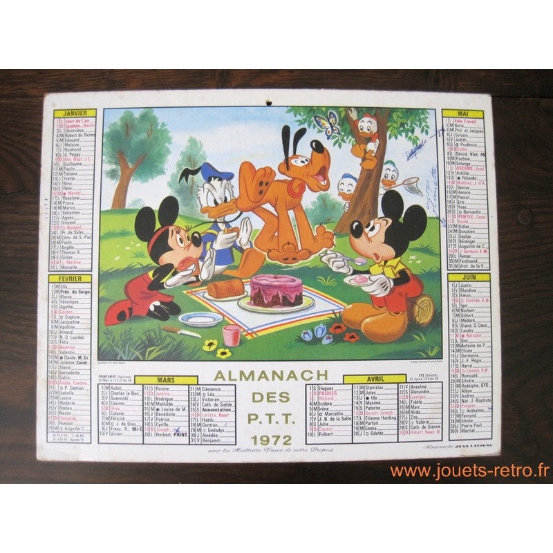 Almanach des PTT 1972 Disney Almanach des PTT 1972 Disney