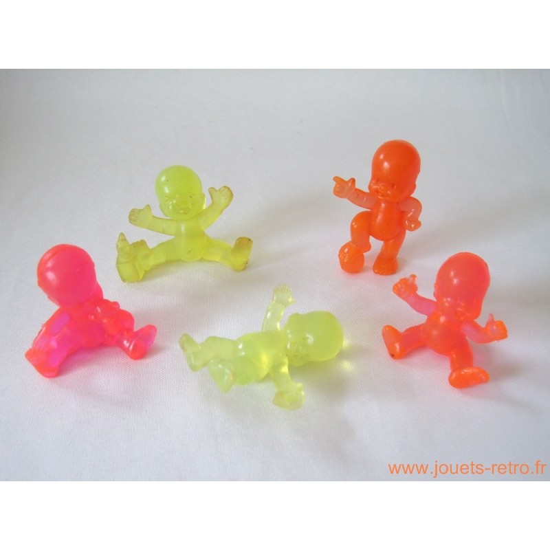 "Les Babies" lot de 5 figurines translucides