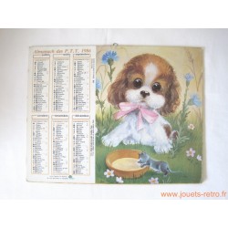 Almanach des PTT 1986 "fille / chien"
