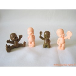 "Les Babies" lot de 4 figurines chair + marron