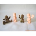 "Les Babies" lot de 4 figurines chair + marron