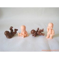 "Les Babies" lot de 4 figurines chair + marron