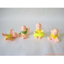 "Les Babies" lot de 4 figurines chair + habits