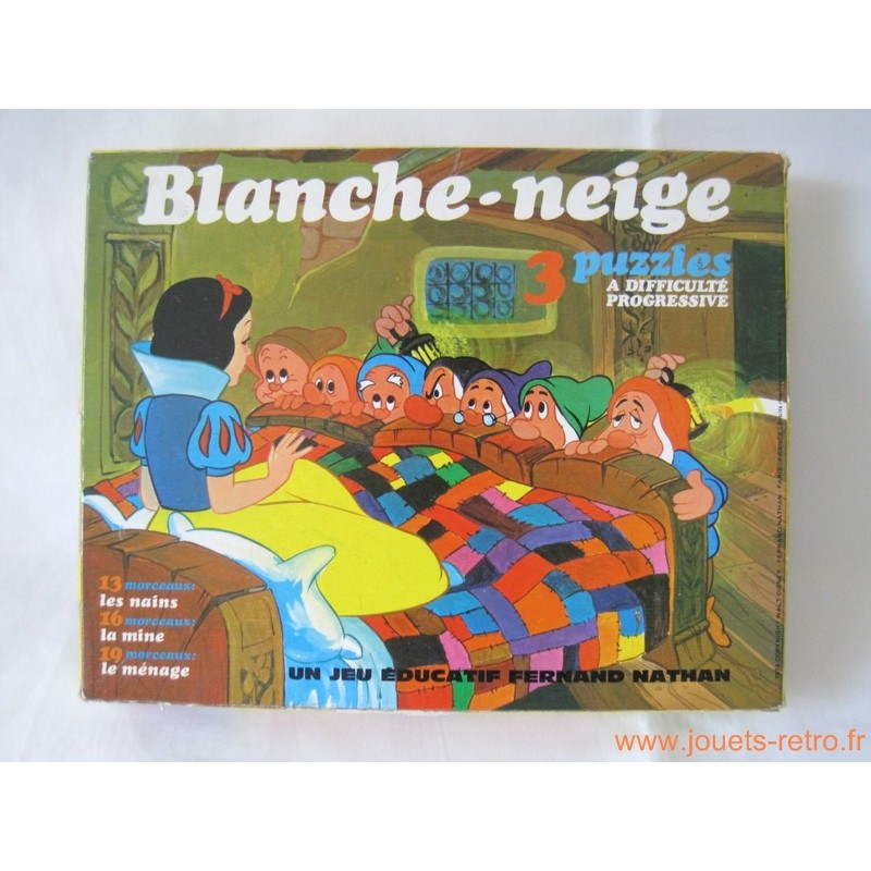 3 puzzles Blanche neige - Nathan 1974