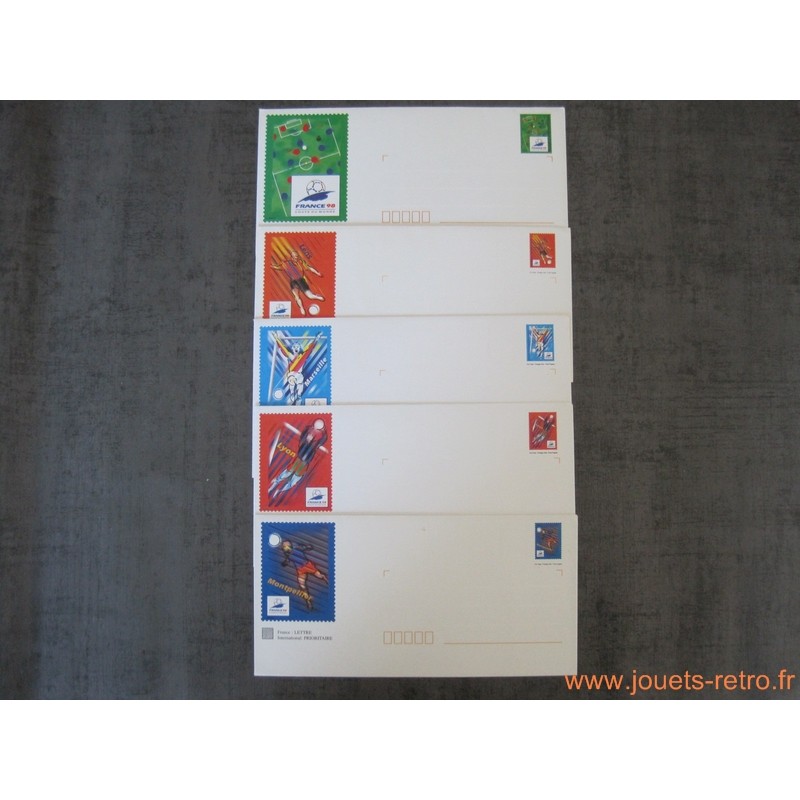 lot 5 enveloppes PàP Coupe du Monde France 98
