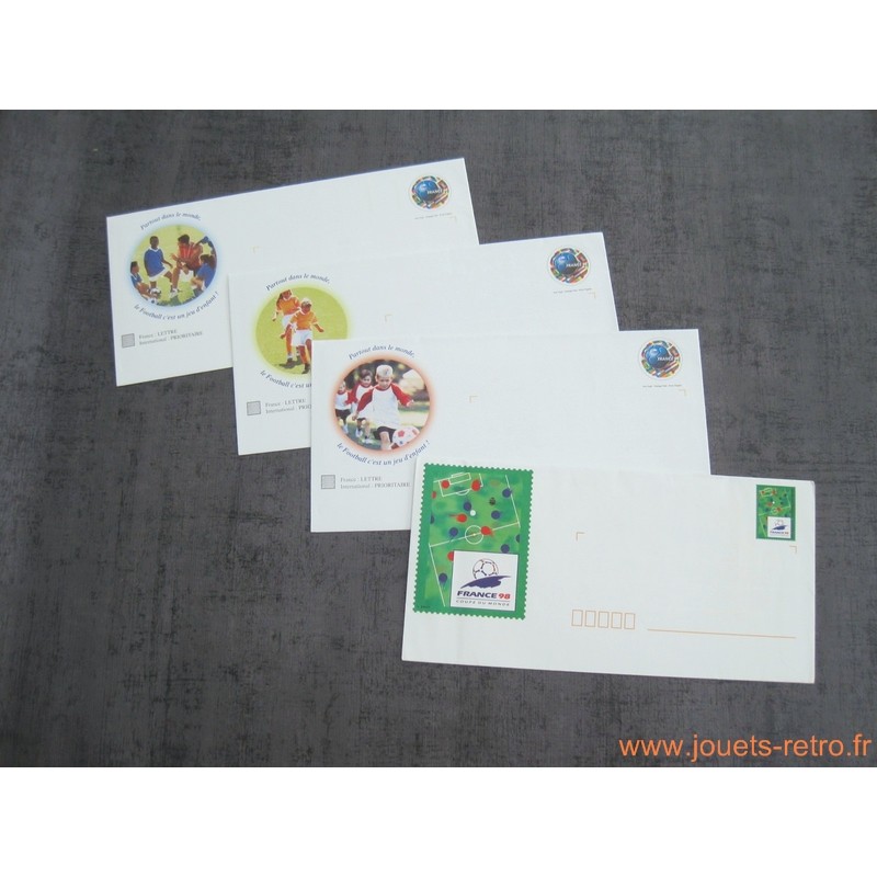 lot 4 enveloppes PàP Coupe du Monde France 98