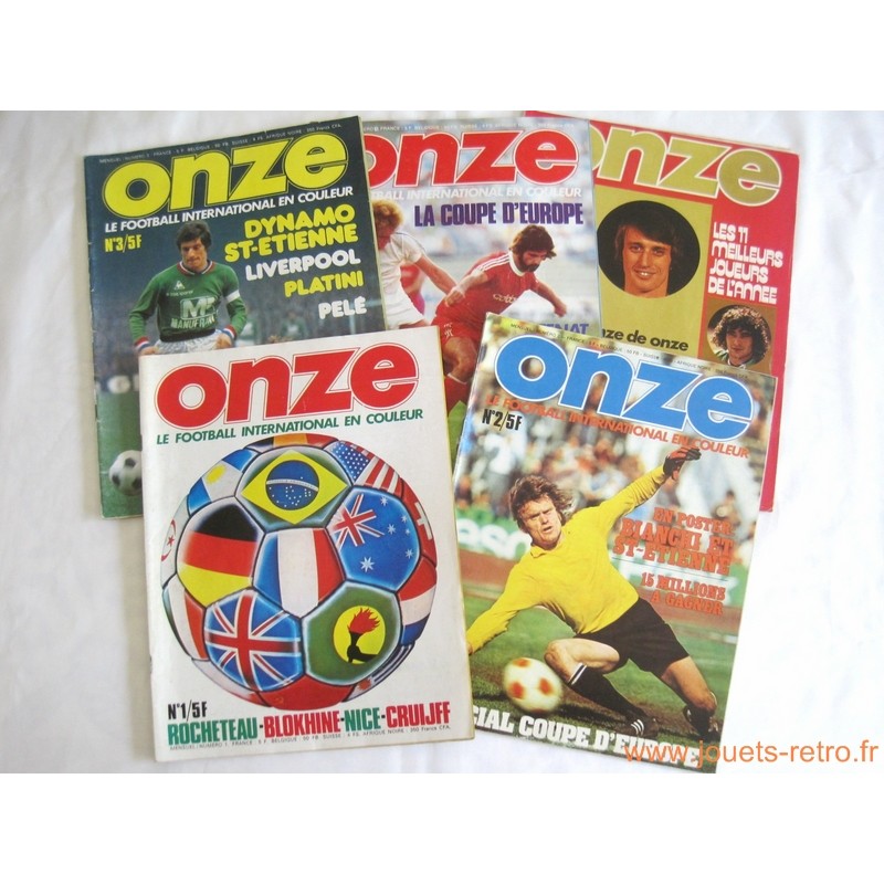 Lot magazines Onze n° 1, 2, 3, 4, 11