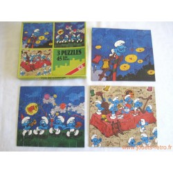 Boite 3 puzzles Schtroumpfs