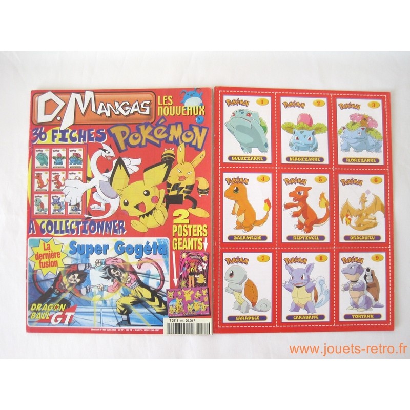 D. Mangas n° 465 juin 2000 complet Fiches Pokémon + posters