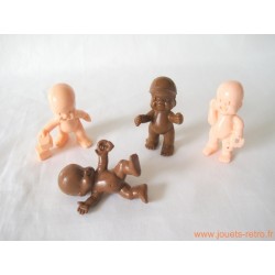 "Les Babies" lot de 4 figurines chair + marron