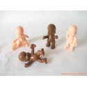 "Les Babies" lot de 4 figurines chair + marron