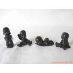 "Les Babies" lot de 4 figurines noir