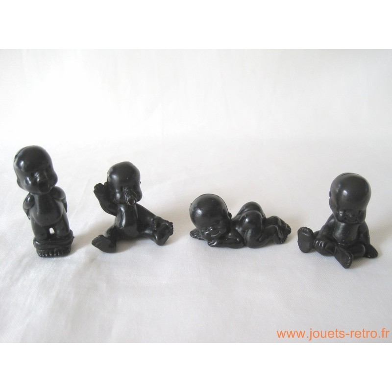 "Les Babies" lot de 4 figurines noir