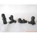 "Les Babies" lot de 4 figurines noir