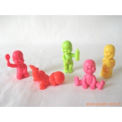 "Les Babies" lot de 5 figurines fluo