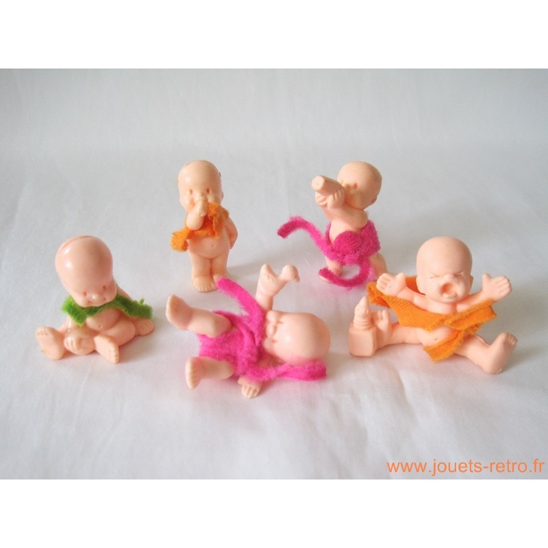 "Les Babies" lot de 5 figurines chair + habits