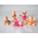 "Les Babies" lot de 5 figurines chair + habits