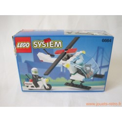 Moto et hélicoptère de police Lego 6664
