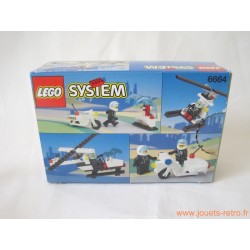 Moto et hélicoptère de police Lego 6664