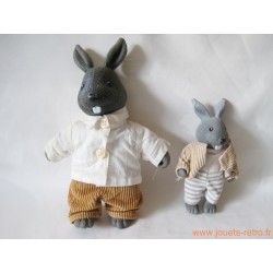 Lapins père et fils "Les copains de la foret" Berchet