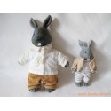 Lapins père et fils "Les copains de la foret" Berchet