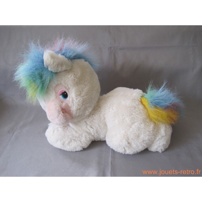 Peluche blanc et arc-en-ciel vintage