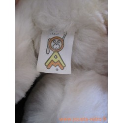 Peluche blanc et arc-en-ciel vintage