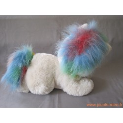 Peluche blanc et arc-en-ciel vintage