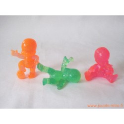 "Les Babies" lot de 3 figurines translucides à paillettes