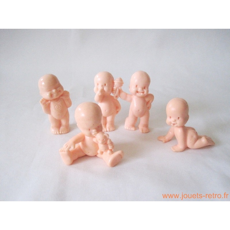 "Les Babies" lot de 4 figurines translucides à paillettes