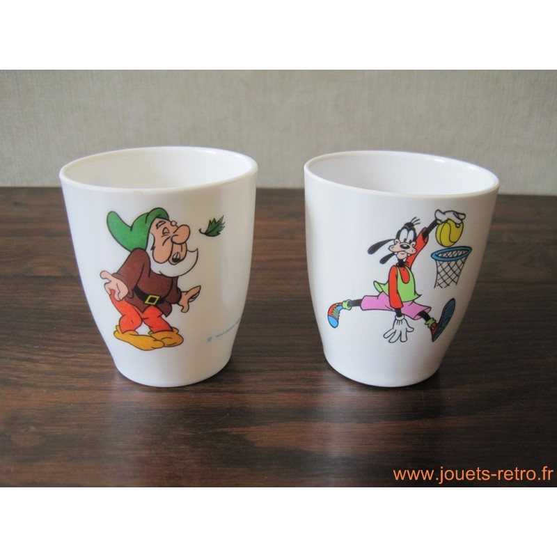 Lot gobelets en mélamine Disney vintage