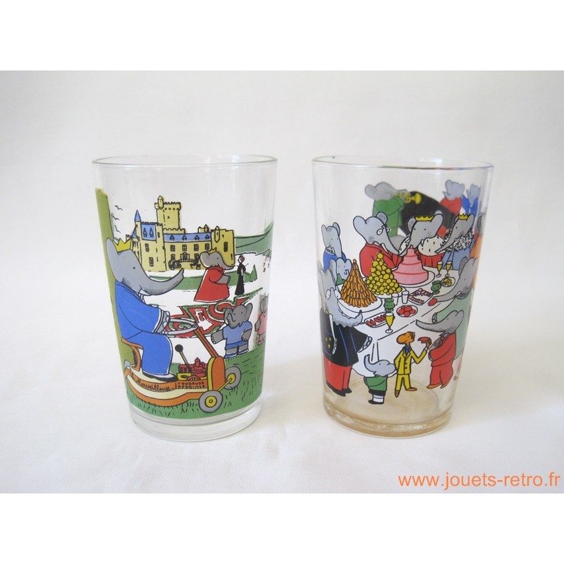 Lot verres à moutarde "Babar"