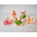 "Les Babies" lot de 5 figurines chair + habits