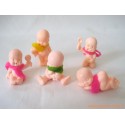 "Les Babies" lot de 5 figurines chair + habits
