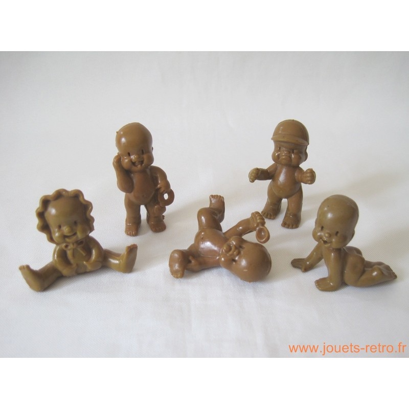 "Les Babies" lot de 5 figurines marron