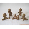 "Les Babies" lot de 5 figurines marron