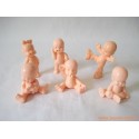 "Les Babies" lot de 6 figurines chair