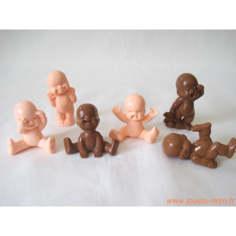"Les Babies" lot de 6 figurines chair + marron