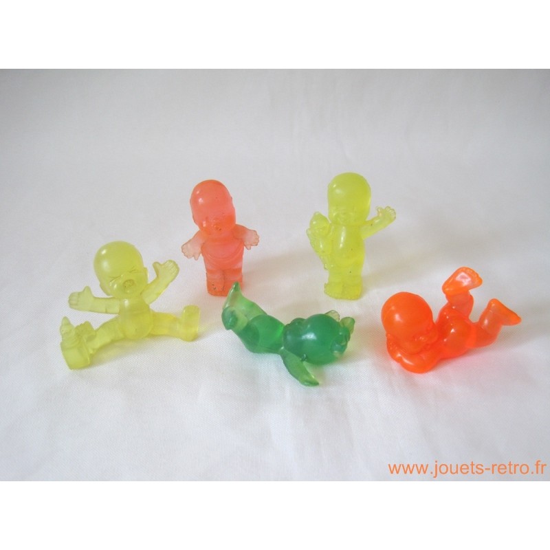 "Les Babies" lot de 5 figurines translucides