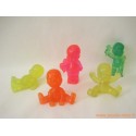 "Les Babies" lot de 5 figurines translucides à paillettes
