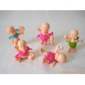 "Les Babies" lot de 5 figurines chair + habits