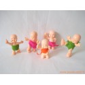 "Les Babies" lot de 5 figurines chair + habits